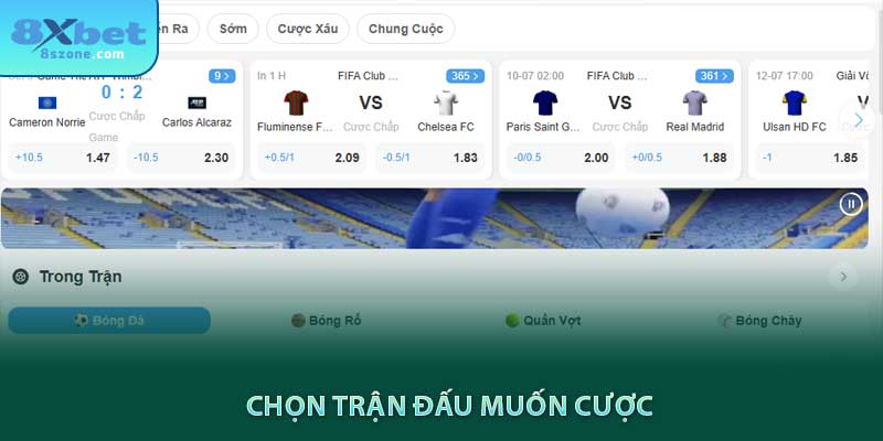 CMD Thể Thao 8xbet - Nền Tảng Cá Cược Thể Thao Uy Tín 17 Chọn trận đấu muốn cược tại cmd thể thao 8xbet