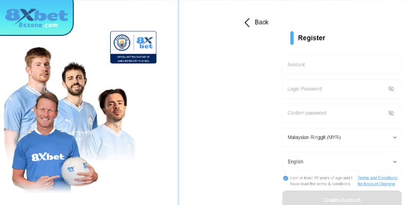 Đăng Ký 8xbet: Hướng Dẫn Tạo Tài Khoản Chỉ Trong 5 Phút 12 Giao diện đăng ký 8xbet trên máy tính