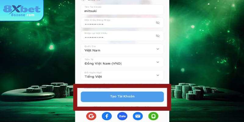 Đăng Ký 8xbet: Hướng Dẫn Tạo Tài Khoản Chỉ Trong 5 Phút 17 Kiểm tra lại thông tin và tạo tài khoản 8xbet