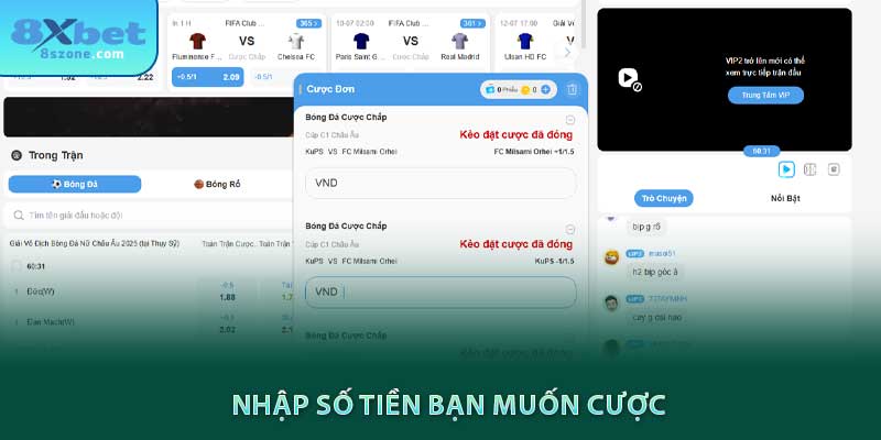 CMD Thể Thao 8xbet - Nền Tảng Cá Cược Thể Thao Uy Tín 18 Nhập số tiền bạn muốn cược tại 8xbet