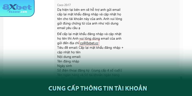 Liên Hệ 8xbet: Hỗ trợ khách hàng 24/7/365 4 Cung cấp thông tin tài khoản 8xbet