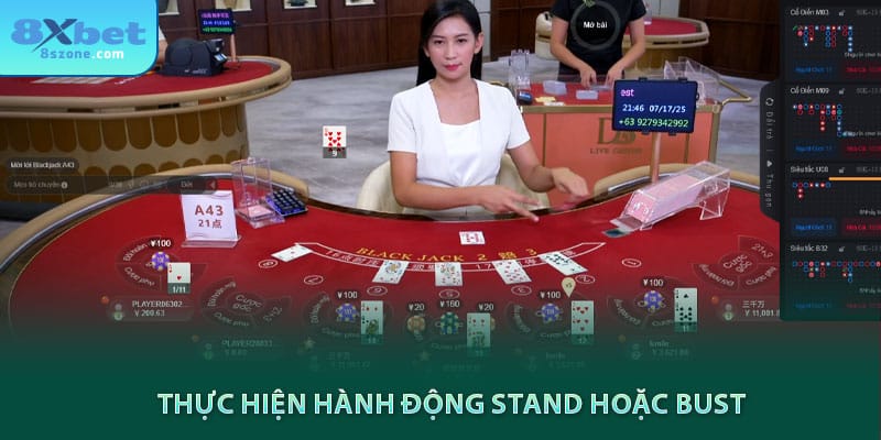 Luật Chơi Blackjack: Kinh nghiệm và chiến thuật để chiến thắng 18 Thực hiện hành động stand hoặc bust